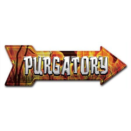 Signmission Purgatory Arrow Decal Funny Home Decor 36in Wide D-A-12-999655
